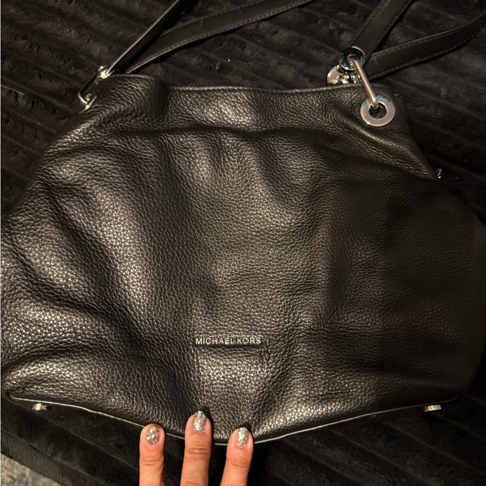 Michael- Michael Kors Black Leather Shoulder Bag